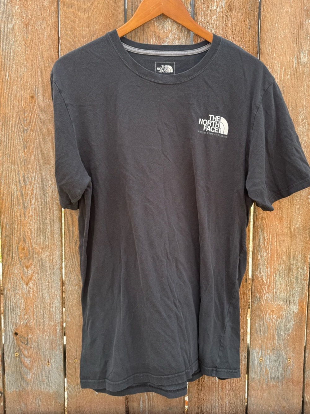 North Face Men’s Black White Logo Short Sleeve Tee Shirt Size Large